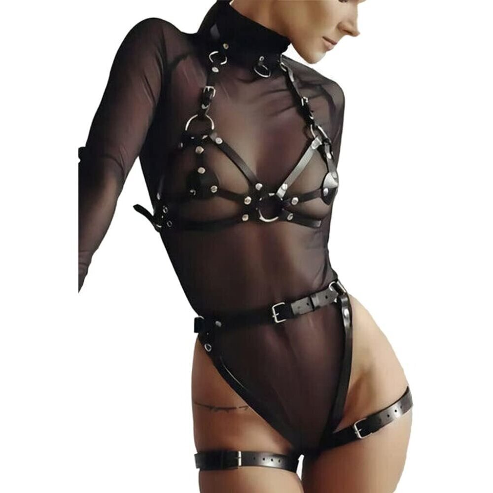 Leather Body Chain Waist Belt Punk Adjustable for Women Girls Fashion